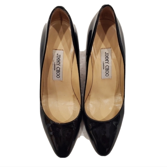 Jimmy Choo Black Patent Leather Pumps Heels - Picture 2 of 7